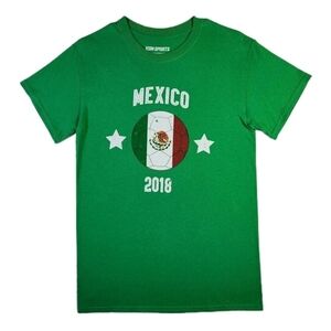 Mexico Soccer Retro Shirt Small Green 2018 Futbol Sportswear Crew Tee Unisex